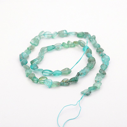 Natural Apatite Bead Strands, Tumbled Stone, Nuggets, 5~19x4~9x3~9mm, Hole: 0.5~1mm, about 15.7 inch