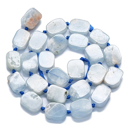 Natural Aquamarine Beads Strands, Rectangle