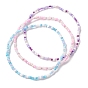 3 pcs 3 ensemble de bracelets de cheville en perles de verre de style