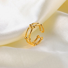 18K Gold Plated Stainless Steel Titanium Steel Ring - European and American Style