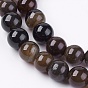Agate perles brin, ronde, teint, 8mm, Trou: 1mm, Environ 48 pcs/chapelet, 14.96 pouce