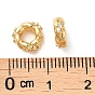 Brass Micro Pave Cubic Zirconia Beads, Twist Ring