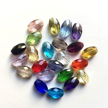 Imitation Austrian Crystal Beads, Grade AAA, Faceted, Oval