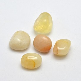 Perles de jade jaune naturels, pierre tombée, pas de trous / non percés, puce, 19~22.5x14~21x11~17mm