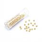 Brass Spacers Beads, Real 18K Gold Plated, Flat Round, Lead Free & Cadmium Free & Nickel Free
