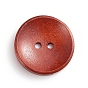 Natural Wooden Buttons, 2-Hole, Dyed, Flat Round