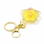 Acrylic Keychain, with Zinc Alloy Lobster Claw Clasps, Iron Key Ring and Brass Bell, Star