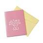 Rectangle 3d bouquet de rose pop up carte de voeux en papier, avec enveloppe, carte d'invitation d'anniversaire de mariage pour la saint valentin