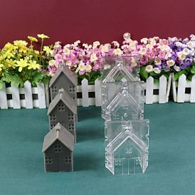 Transparent Plastic Candle Molds, for Candle Making Tools, House Shape