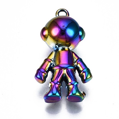 Rainbow Color Alloy Pendants, Cadmium Free & Nickel Free & Lead Free, Spaceman and Robot