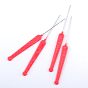 Iron Crochet Hooks, with Plastic Handle Covered, 144~146x12x3.5mm, Pin: 1mm, about 50pcs/bag