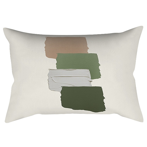 Green Series Nordic Style Geometry Abstract Polyester Throw Pillow Covers, Cushion Cover, for Couch Sofa Bed, Rectangle
