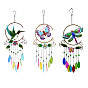 Campanas de viento de colibrí/mariposa/libélula, decoraciones colgantes de vidrio y arte del hierro