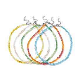 Ожерелья из стеклянных цветов из бисера