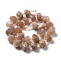 Natural Sunstone Beads Strands, Faceted Polygon