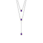 Двухъярусные ожерелья shegrace 925 из стерлингового серебра, с тремя круглыми фиолетовыми кулонами из циркония