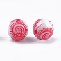 Perles acryliques de style artisanal, rond avec guan yin, déesse de la miséricorde
