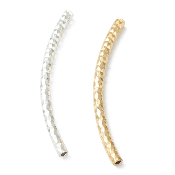 Brass Tube Beads, Long-Lasting Plated, Curved Beads, Tube