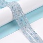 Natural Aquamarine Beads Strand, Faceted, Rondelle