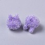Bunny Resin Beads, with Crystal Rhinestone, Imitation Candy Food Style, No Hole/Undrilled, Rabbit Head