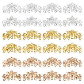 ARRICRAFT 60Pcs 3 Colors Alloy Connector Rhinestone Links, Chandelier Components, Long-Lasting Plated, Flower
