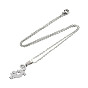 201 Stainless Steel Pendants Necklaces, with Cable Chains and Lobster Claw Clasps, Gecko