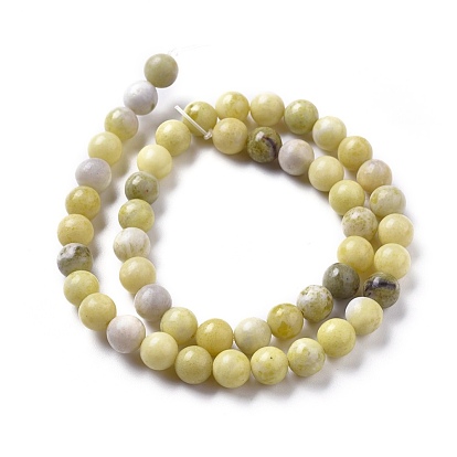 Natural Olive Jade Beads Strands, Round