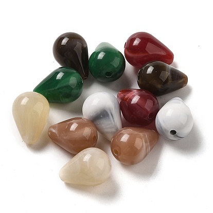 Opaque Acrylic Beads, Teardrop