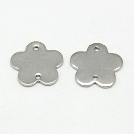 304 Stainless Steel Links Connectors, Flower, 13x13x1mm, Hole: 0.5mm