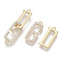 Brass Micro Pave Clear Cubic Zirconia Hook and S-Hook Clasps, Connector Components for Jewelry Making, Nickel Free