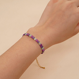 Handmade Beaded Wide Bracelet with Natural Rainbow Daisy Sunflower - Delicate and Charming