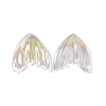 Colgantes de acrílico transparentes, color de ab, encanto de cola de pescado