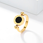 Латунное кольцо на палец с римскими цифрами, плоское круглое кольцо-печатка