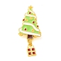 Alfileres esmaltados para árbol de Navidad y caja de regalo, insignia de aleación chapada en oro para ropa de mochila
