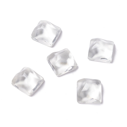 Transparent Resin Cabochons, Water Ripple Cabochons, Square