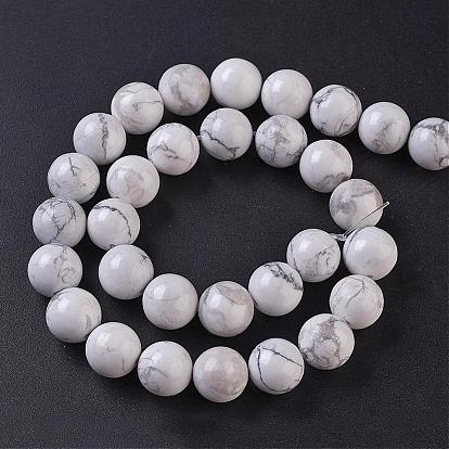 Chapelets de perles howlite naturelles , ronde