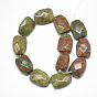 Natural Unakite Beads Strands, Faceted, Calabash