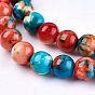 Synthetic Fossil Beads Strands, Dyed & Heated, Round