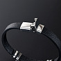 201 bracelet en perles de constellation en acier inoxydable, bracelet gothique en cordon de cuir pour hommes femmes