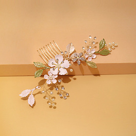 Accessoires pour cheveux de mariée – Épingle à cheveux en forme de feuille de fleur en alliage pour robe de mariée.