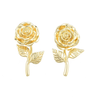 Brass Rose of Life Stud Earrings for Women