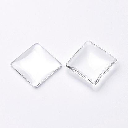 DIY Pendant Making, Alloy Pendant Cabochon Settings, with Glass Square Cabochons, Nickel Free