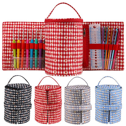 Los kits de tejido de bricolaje con bolsas de almacenamiento para principiantes incluyen ganchos de crochet., hilo de poliester, aguja de ganchillo, marcadores de puntadas, tijera, gobernante, cinta métrica