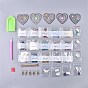 DIY Diamond Painting Stickers Kits For Key Chain Making, with Diamond Painting Stickers, Resin Rhinestones, Diamond Sticky Pen, Lobster Clasps, Chain, Tray Plate and Glue Clay, Heart