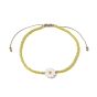 Bracelets de perles tressées en coquillage naturel et graines de verre, bracelet en nylon réglable