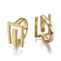 Adjustable Brass Cuff Rings, Open Rings, Long-Lasting Plated, Rectangle