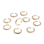Anillos de brazalete de circonita cúbica transparente de latón, anillos abiertos, larga duración plateado, con esmalte, real 18 k chapado en oro, corazón