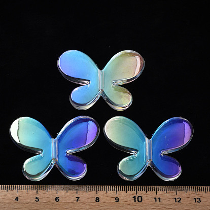 Прозрачные акриловые бусины, AB цвет, бабочка