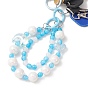 Resin & Acrylic Beaded Mobile Straps, Multifunctional Chain, with Alloy Spring Gate Rings, Heart & Moon