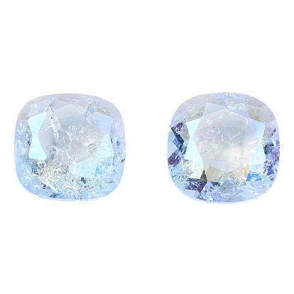 Glass Rhinestone Cabochons, Nail Art Decoration Accessories, Faceted, Square